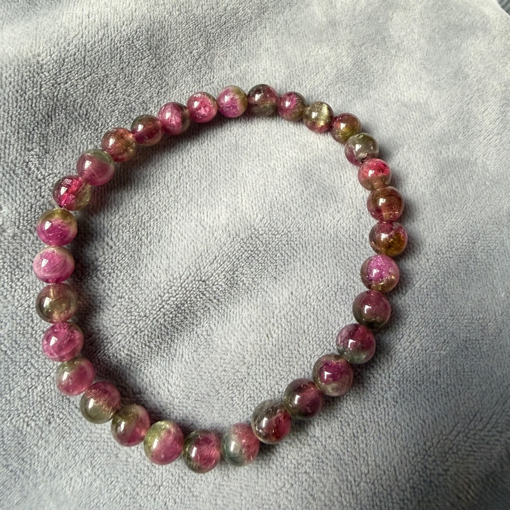 Natural Watermelon Tourmaline Bracelet